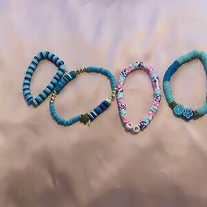Blue bundle of bracelets